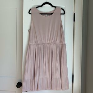 Full pleated skirt rose gold dress, open back